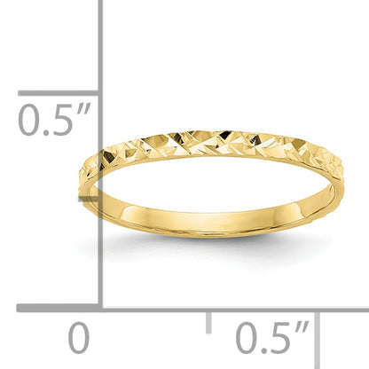 10K Yellow Gold 10K Diamond-Cut Design Band Childs Ring