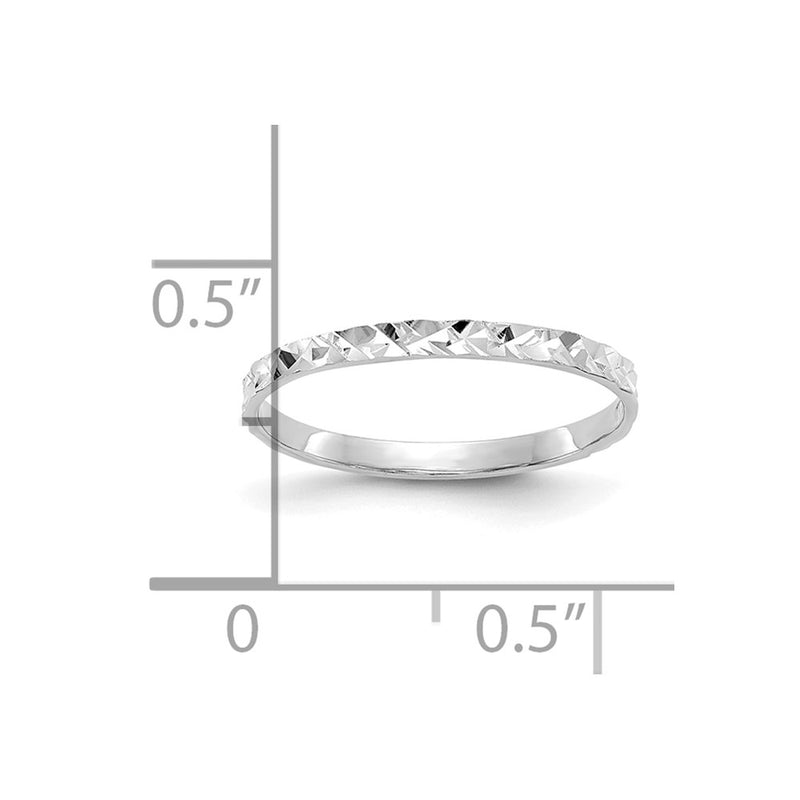 10K White Gold 10K Diamond-Cut Design Band Childs Ring
