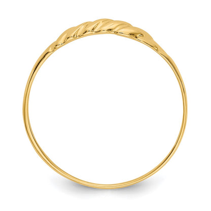 10K Yellow Gold 10K Ridged Dome Ring