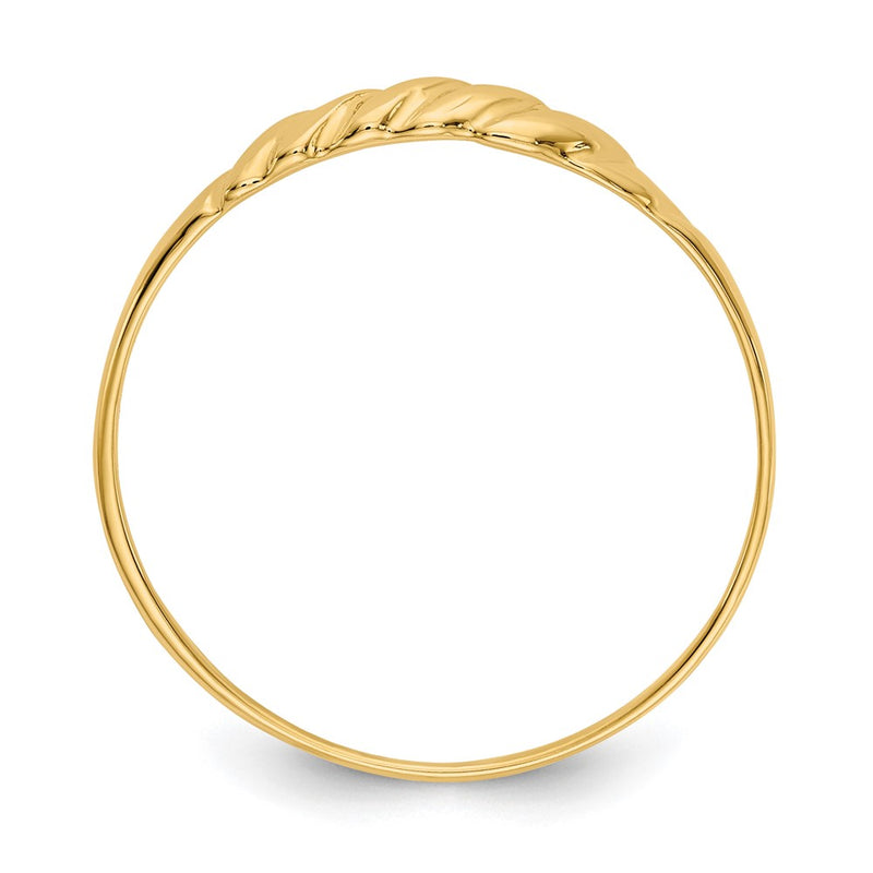 10K Yellow Gold 10K Ridged Dome Ring
