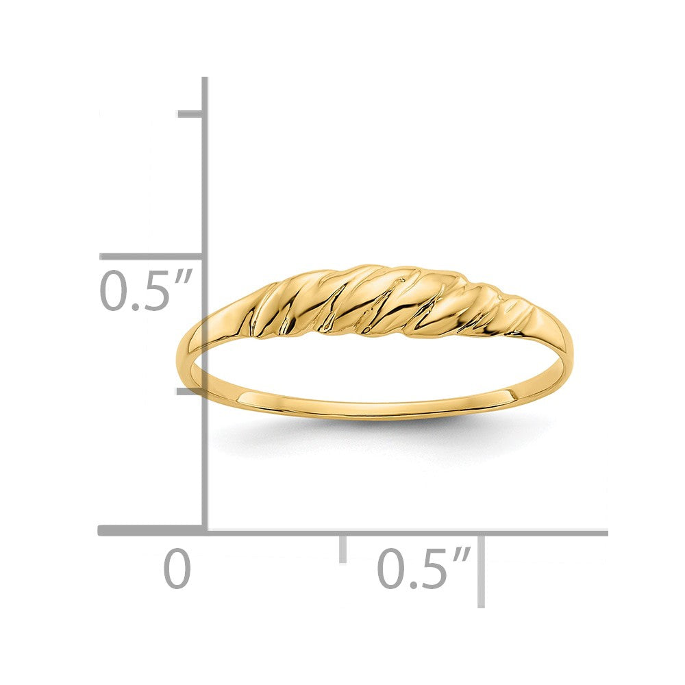 10K Yellow Gold 10K Ridged Dome Ring