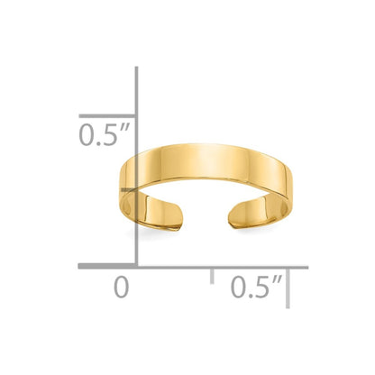 10K Yellow Gold 10K Adjustable Polished Band Toe Ring