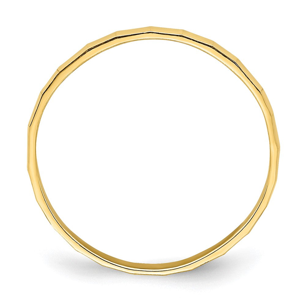 10K Yellow Gold Bamboo Texture Baby Ring