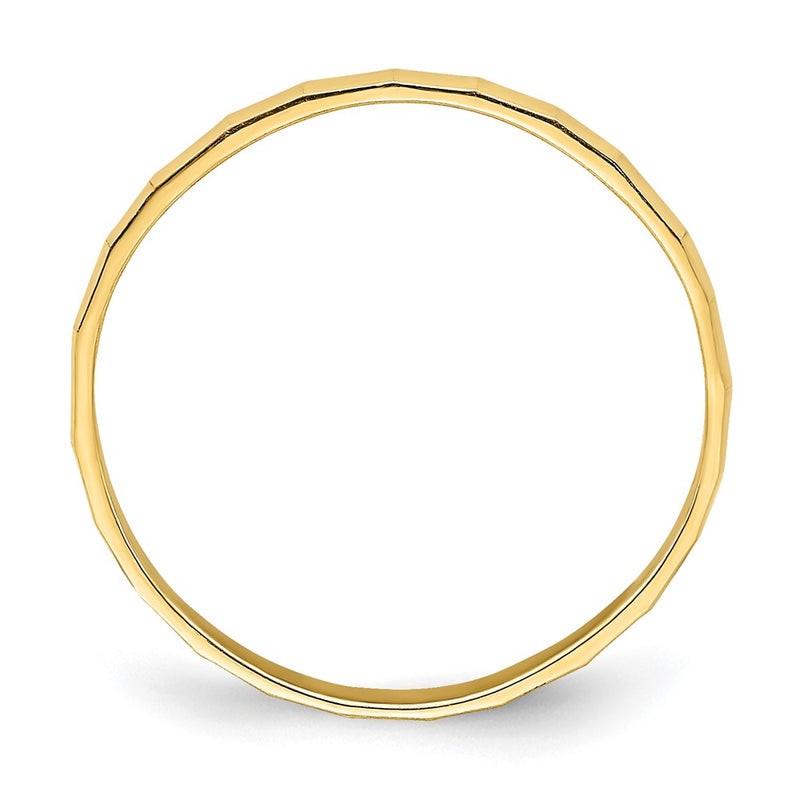 10K Yellow Gold Bamboo Texture Baby Ring