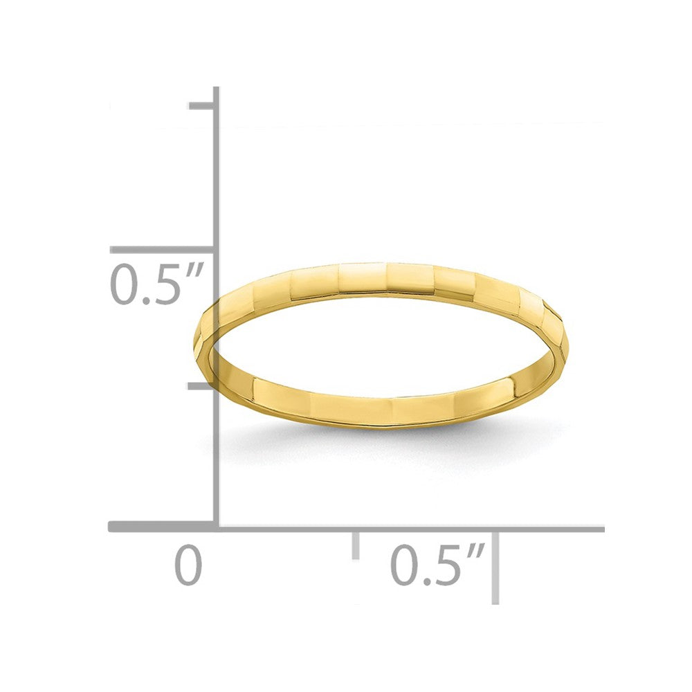 10K Yellow Gold Bamboo Texture Baby Ring