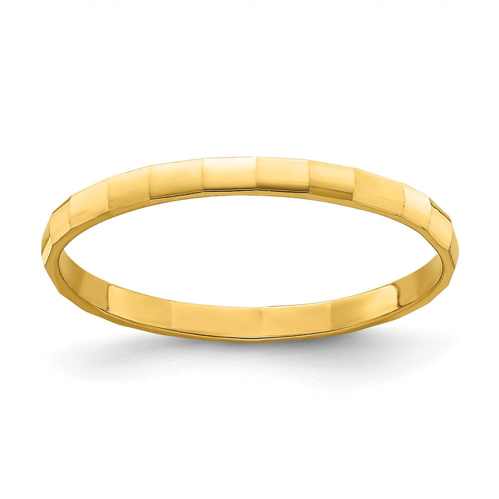 10K Yellow Gold Bamboo Texture Baby Ring