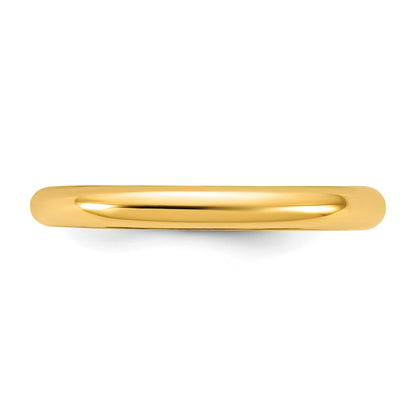 10K Yellow Gold 2mm Half-Round Band Size 3 Baby / Children'S Ring