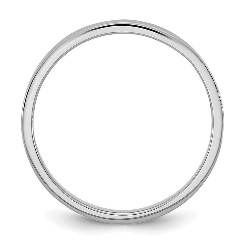10K White Gold 10K High Polished 2mm Flat Band Size 3 Baby / Children'S Ring