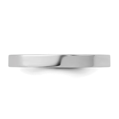 10K White Gold 10K High Polished 2mm Flat Band Size 3 Baby / Children'S Ring
