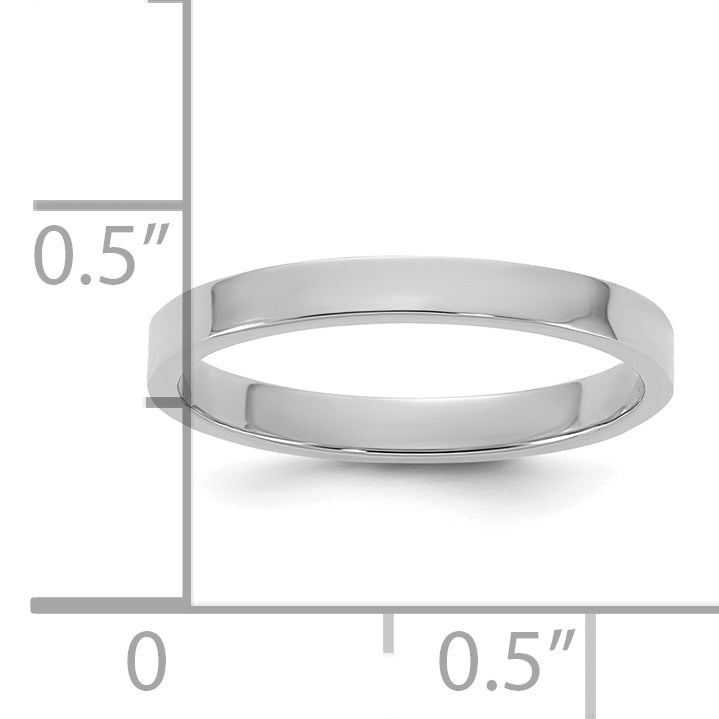10K White Gold 10K High Polished 2mm Flat Band Size 3 Baby / Children'S Ring