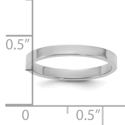 10K White Gold 10K High Polished 2mm Flat Band Size 3 Baby / Children'S Ring