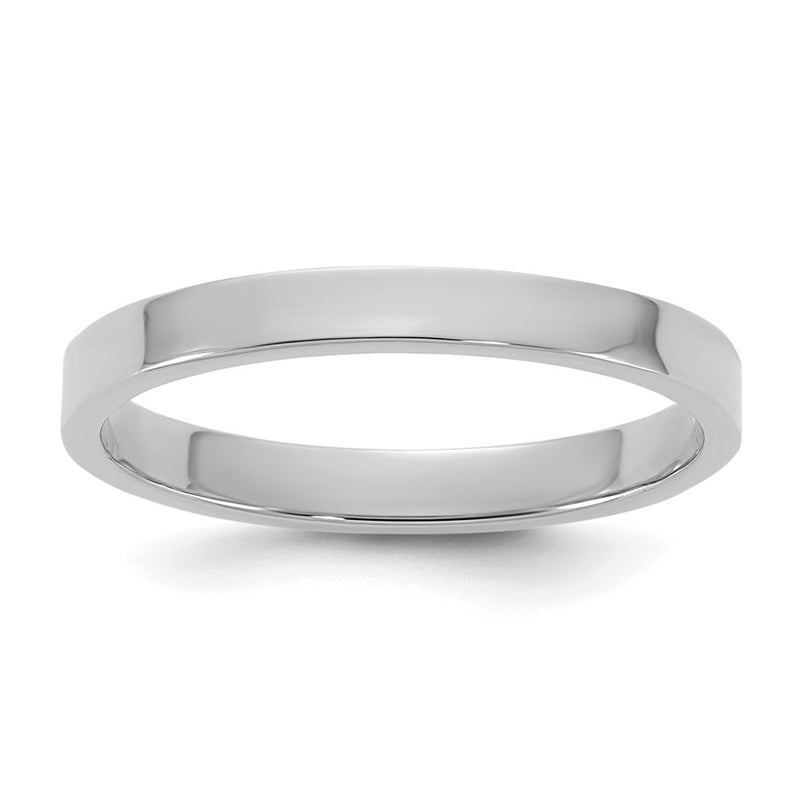 10K White Gold 10K High Polished 2mm Flat Band Size 3 Baby / Children'S Ring
