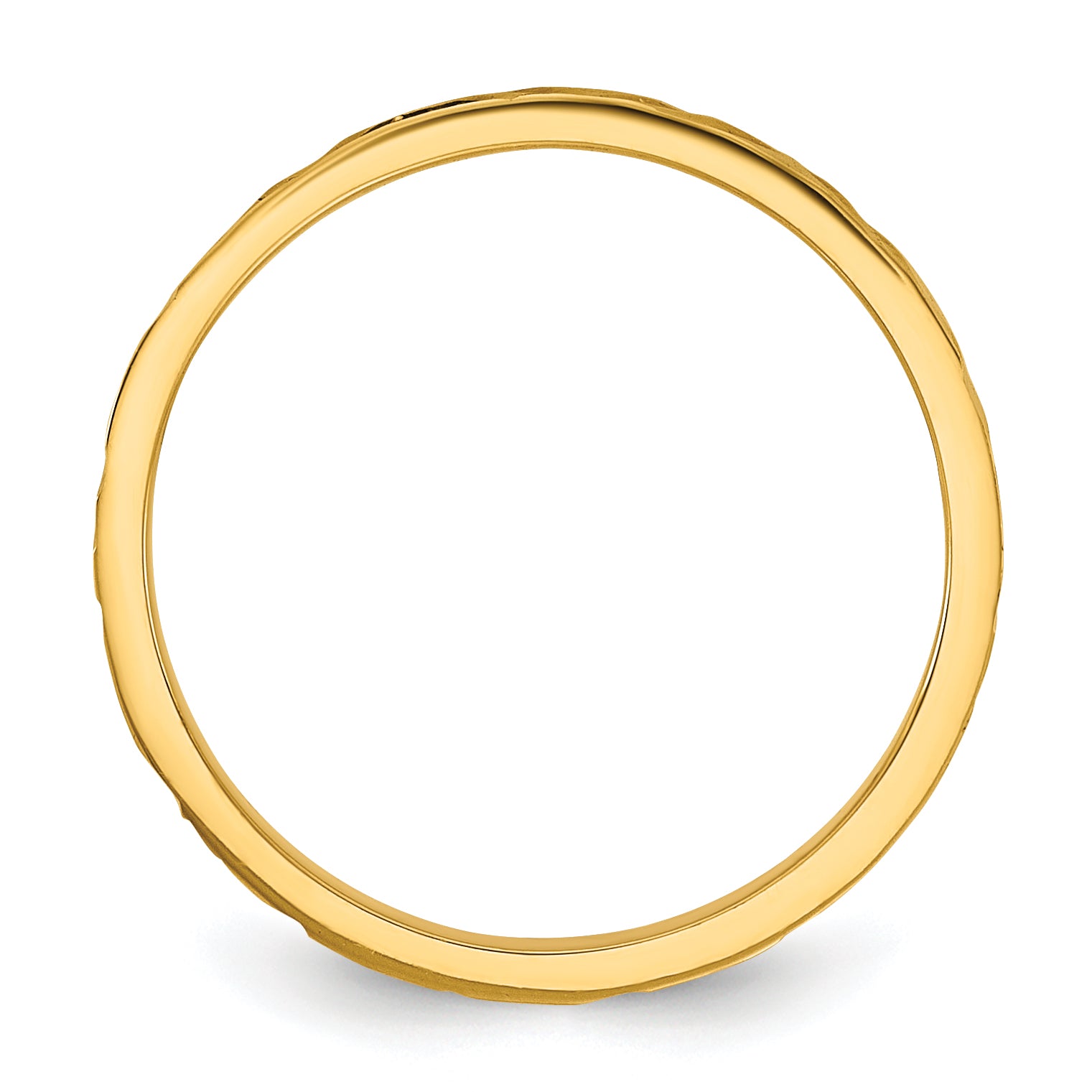 10K Yellow Gold 10K Diamond-Cut Zig-Zag Design 2mm Flat Band Size 3 Baby / Children'S Ring