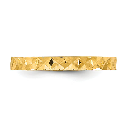 10K Yellow Gold 10K Diamond-Cut Design 2mm Flat Band Size 3 Baby / Children'S Ring