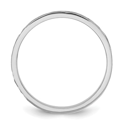 10K White Gold 10K Diamond-Cut Design 2mm Flat Band Size 3 Baby / Children'S Ring