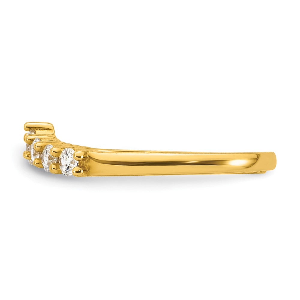 10K Yellow Gold Polished White Cz Open Back Toe Ring