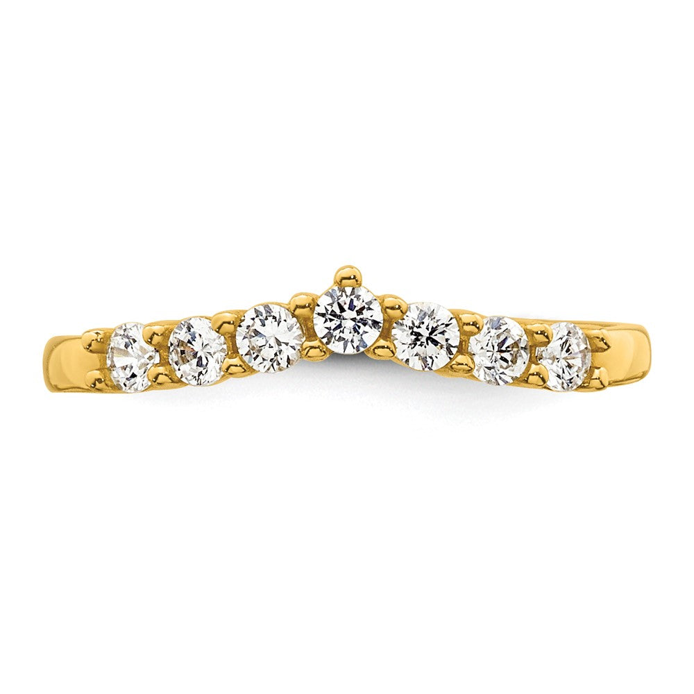 10K Yellow Gold Polished White Cz Open Back Toe Ring