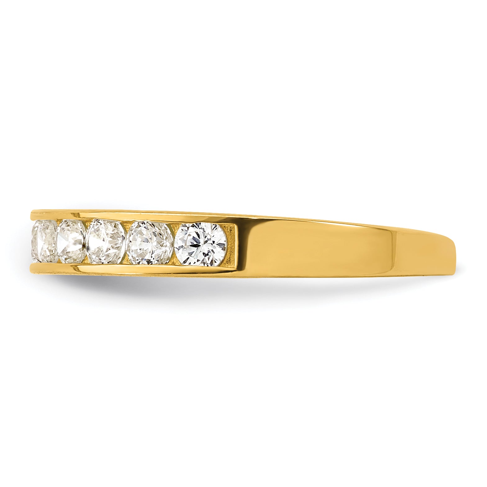 10K Yellow Gold Polished Channel-Set White Cz Toe Ring