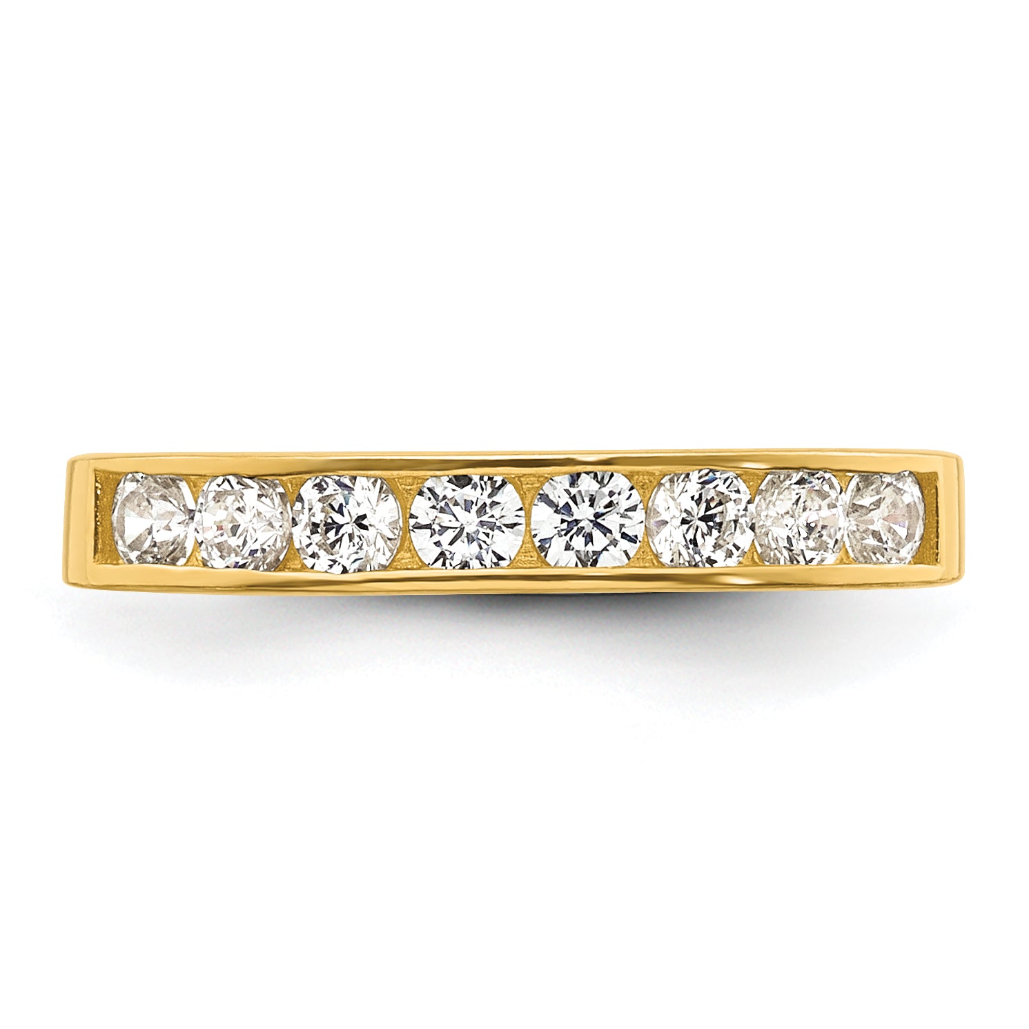 10K Yellow Gold Polished Channel-Set White Cz Toe Ring