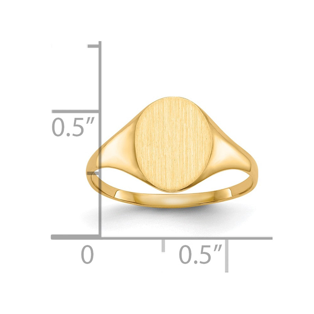 10K Yellow Gold 10.0X8.5mm Closed Back Signet Ring