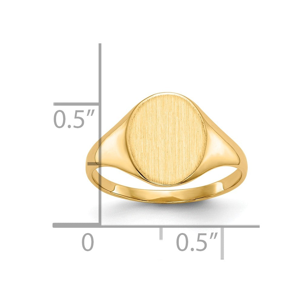10K Yellow Gold 11.0X9.5mm Closed Back Signet Ring