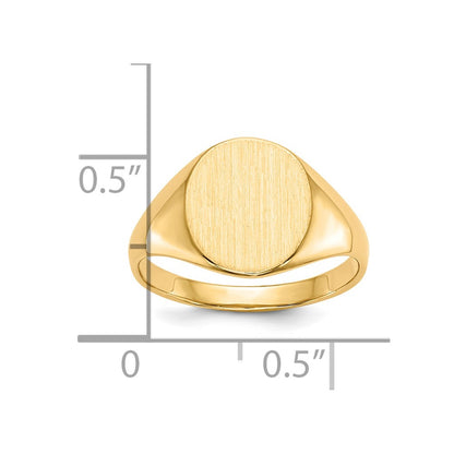 10K Yellow Gold 11.0X9.5mm Open Back Signet Ring
