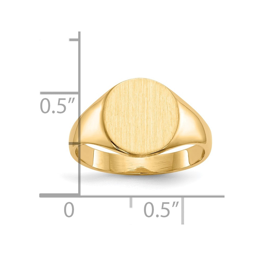 10K Yellow Gold 9.5X10.0mm Closed Back Signet Ring