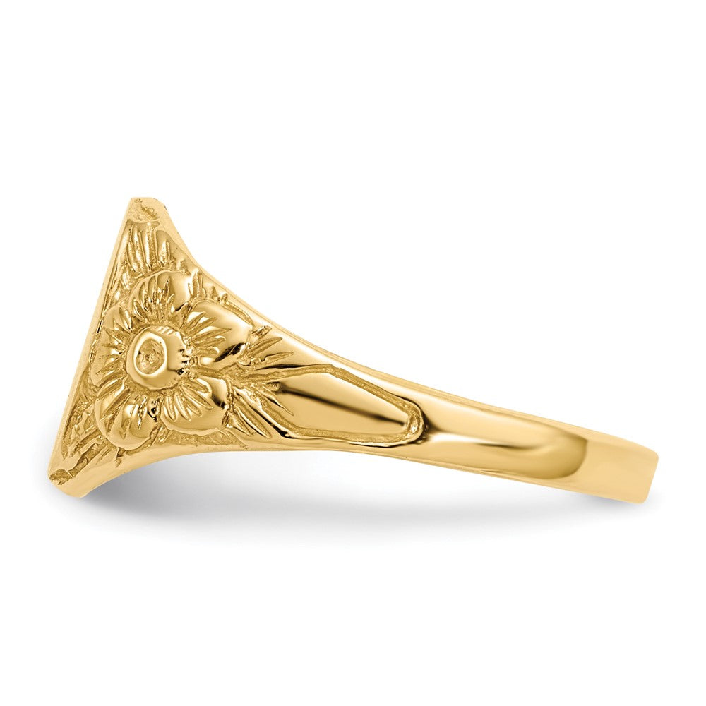 10K Yellow Gold 10.0X8.0mm Closed Back Signet Ring