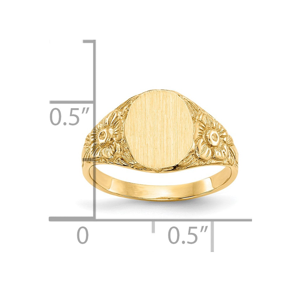 10K Yellow Gold 10.0X8.0mm Closed Back Signet Ring