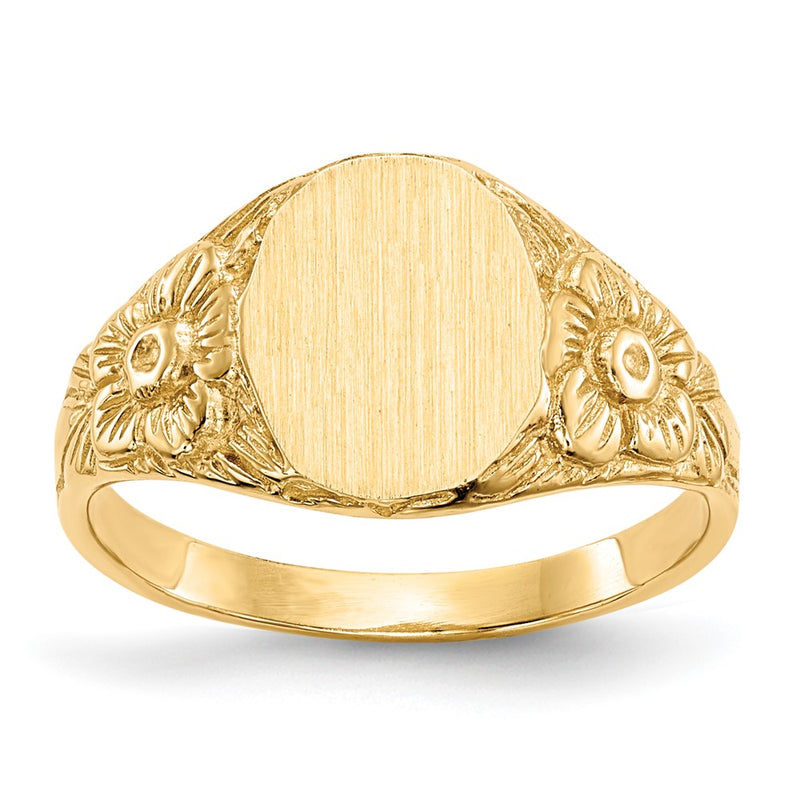 10K Yellow Gold 10.0X8.0mm Closed Back Signet Ring