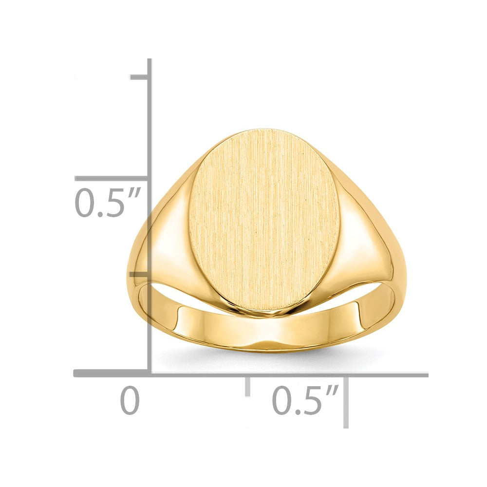 10K Yellow Gold 14.0X10.0mm Closed Back Signet Ring