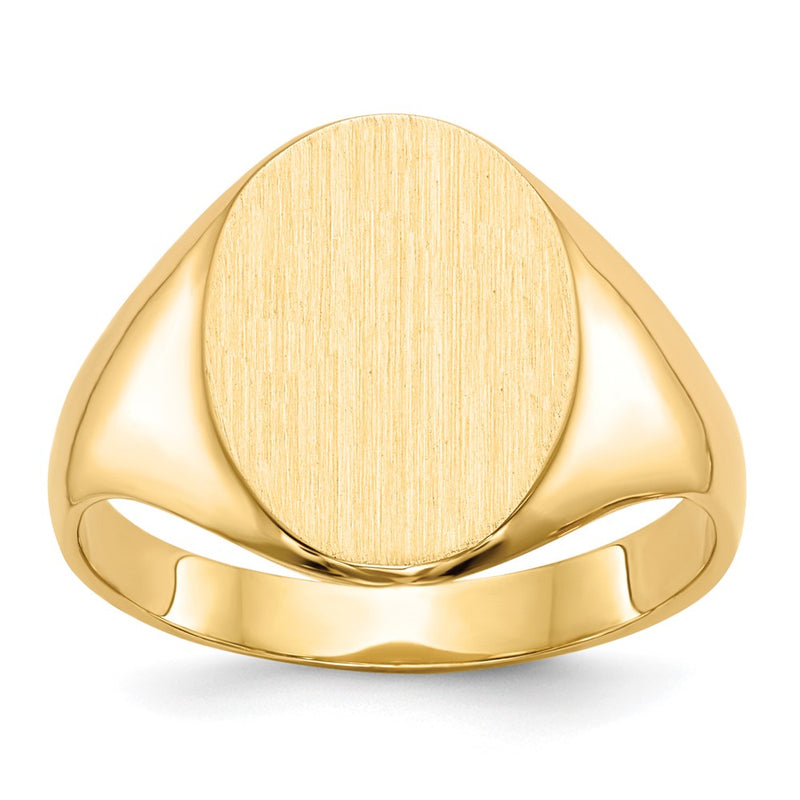 10K Yellow Gold 14.0X10.0mm Closed Back Signet Ring