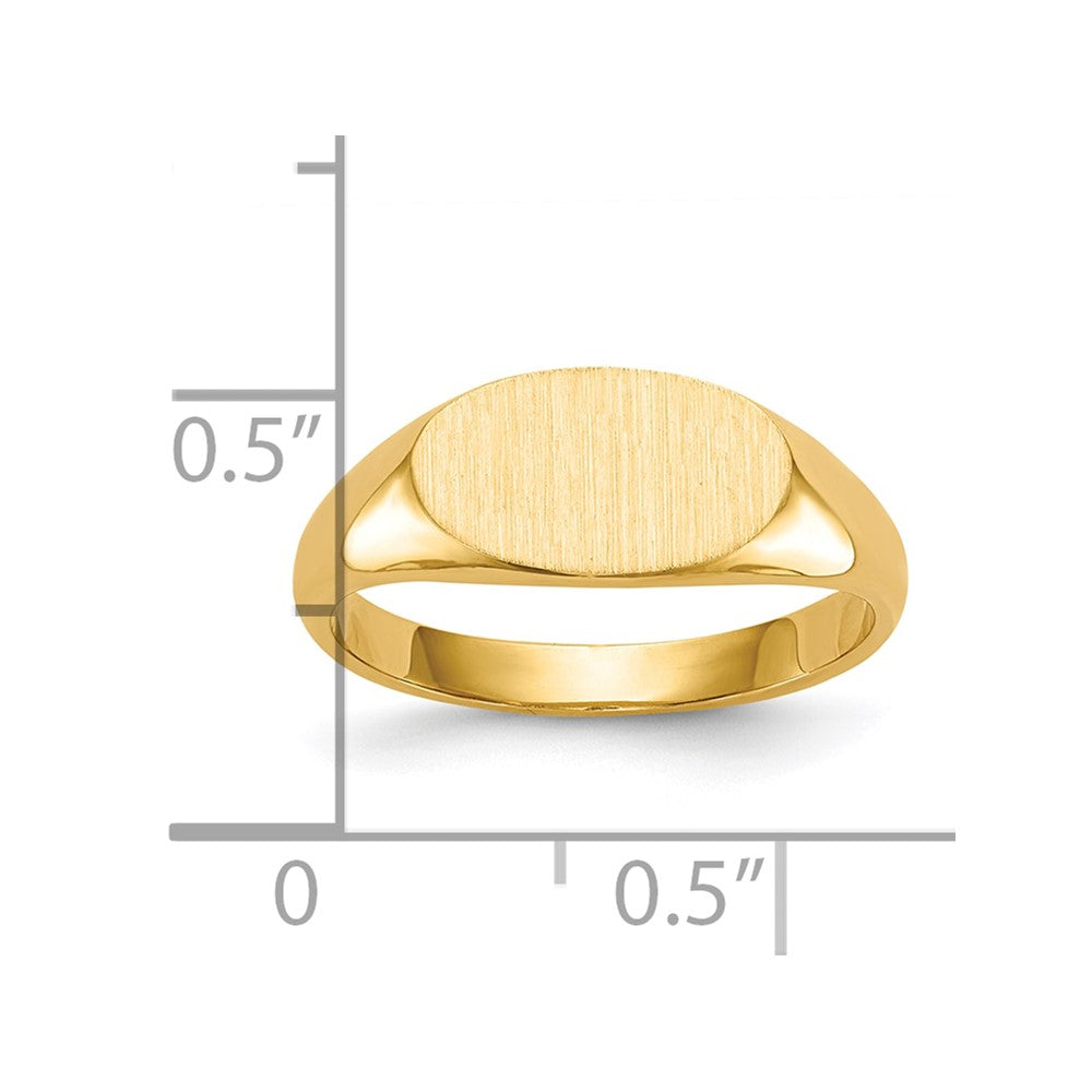 10K Yellow Gold 6.5X11.5mm Closed Back Signet Ring