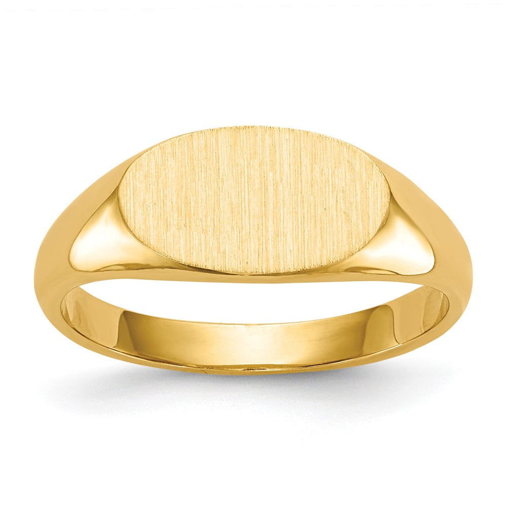 10K Yellow Gold 6.5X11.5mm Closed Back Signet Ring