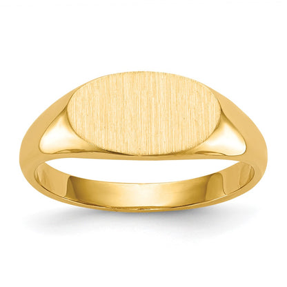 10K Yellow Gold 6.5X11.5mm Closed Back Signet Ring