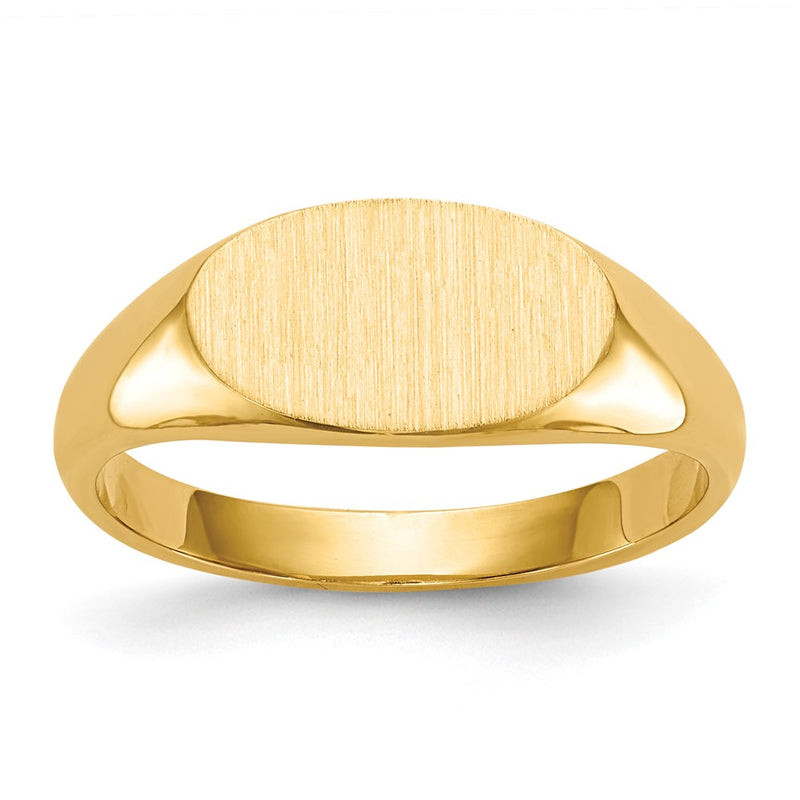 10K Yellow Gold 6.5X11.5mm Closed Back Signet Ring