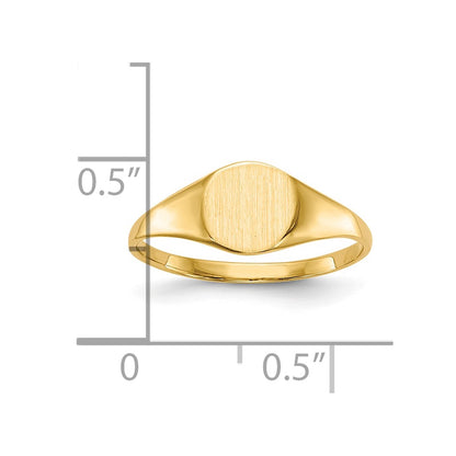 10K Yellow Gold 6.5X7.5mm Closed Back Signet Ring
