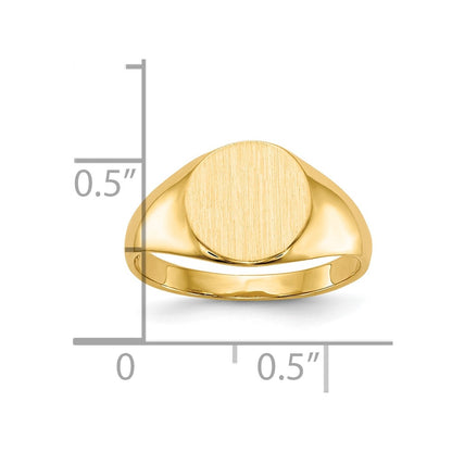 10K Yellow Gold 8.5X9.5mm Closed Back Signet Ring