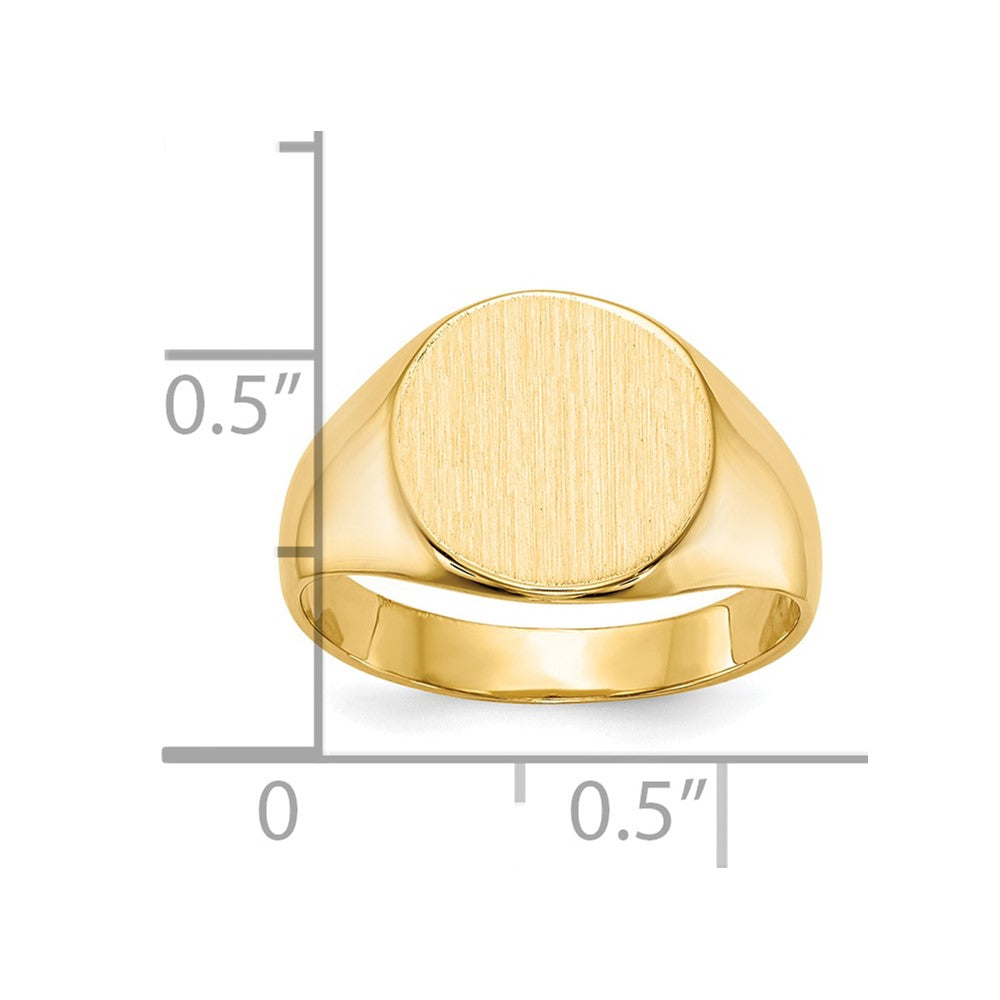 10K Yellow Gold 10.5X11.0mm Closed Back Signet Ring