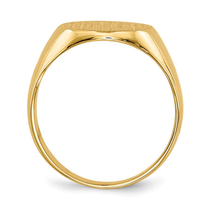 10K Yellow Gold 11.5X12.0mm Closed Back Signet Ring