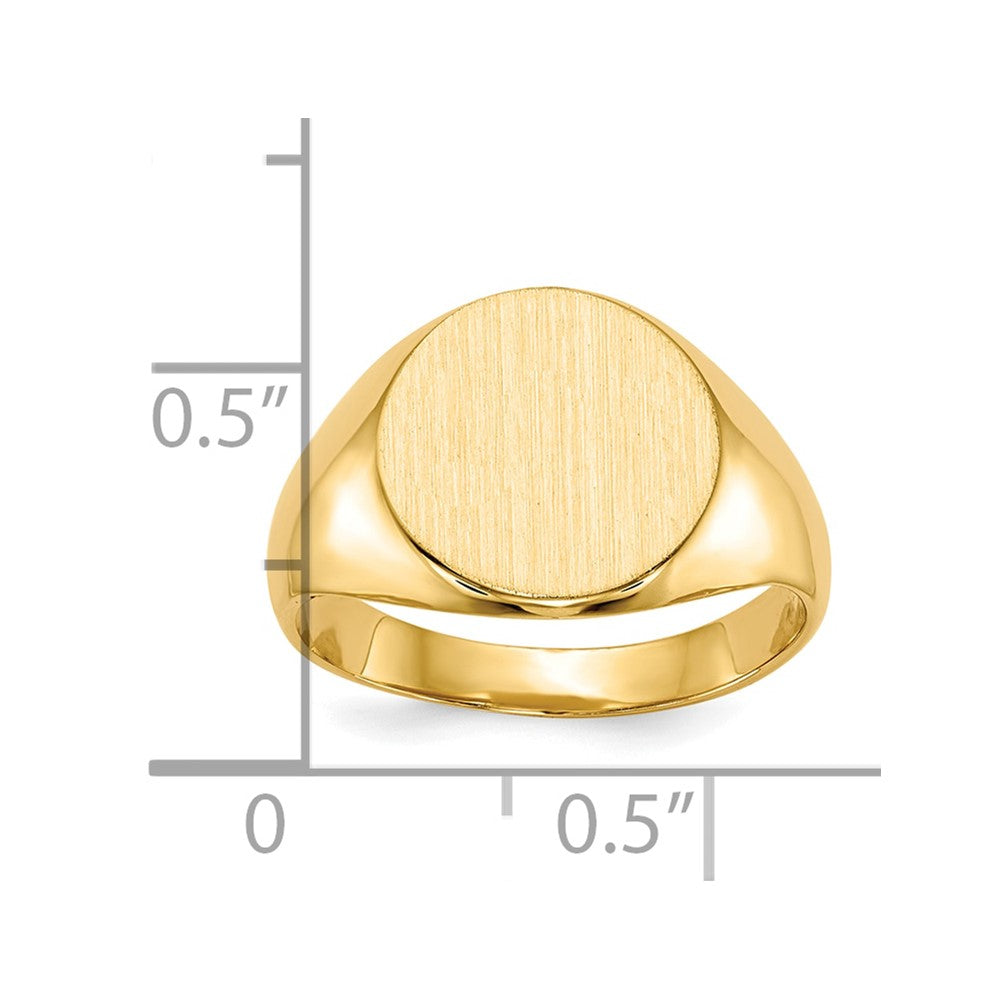 10K Yellow Gold 11.5X12.0mm Closed Back Signet Ring