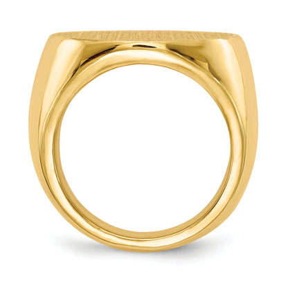 10K Yellow Gold 21.0X21.5mm Closed Back Mens Signet Ring