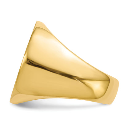 10K Yellow Gold 21.0X21.5mm Closed Back Mens Signet Ring