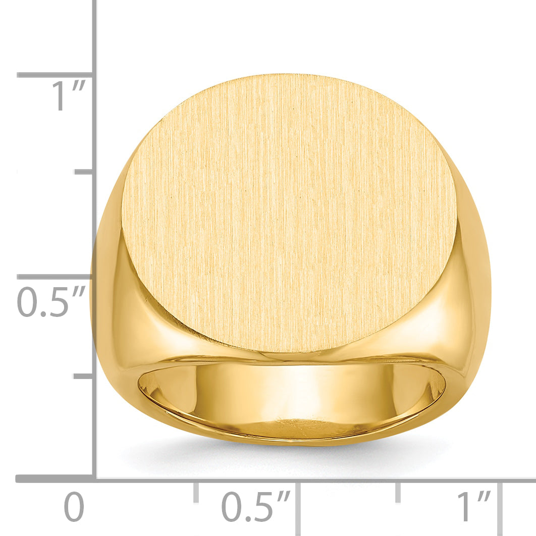 10K Yellow Gold 21.0X21.5mm Closed Back Mens Signet Ring