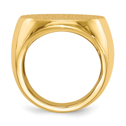 10K Yellow Gold 21.0X21.5mm Open Back Mens Signet Ring
