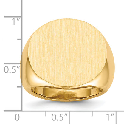 10K Yellow Gold 21.0X21.5mm Open Back Mens Signet Ring