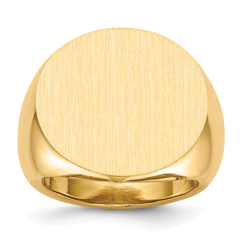 10K Yellow Gold 21.0X21.5mm Open Back Mens Signet Ring