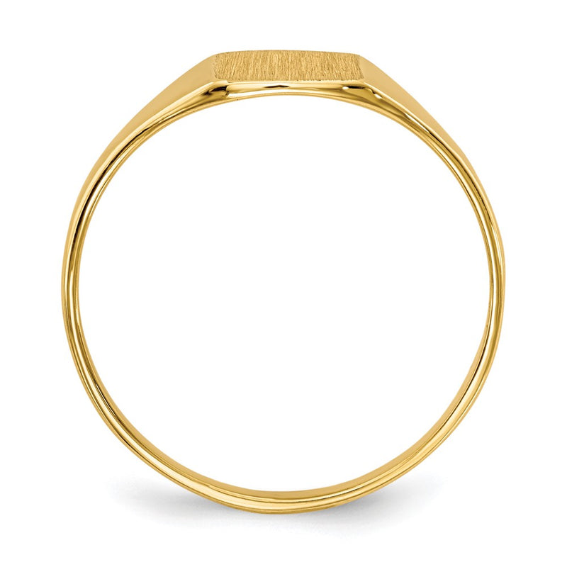 10K Yellow Gold 6.5X7.0mm Closed Back Signet Ring