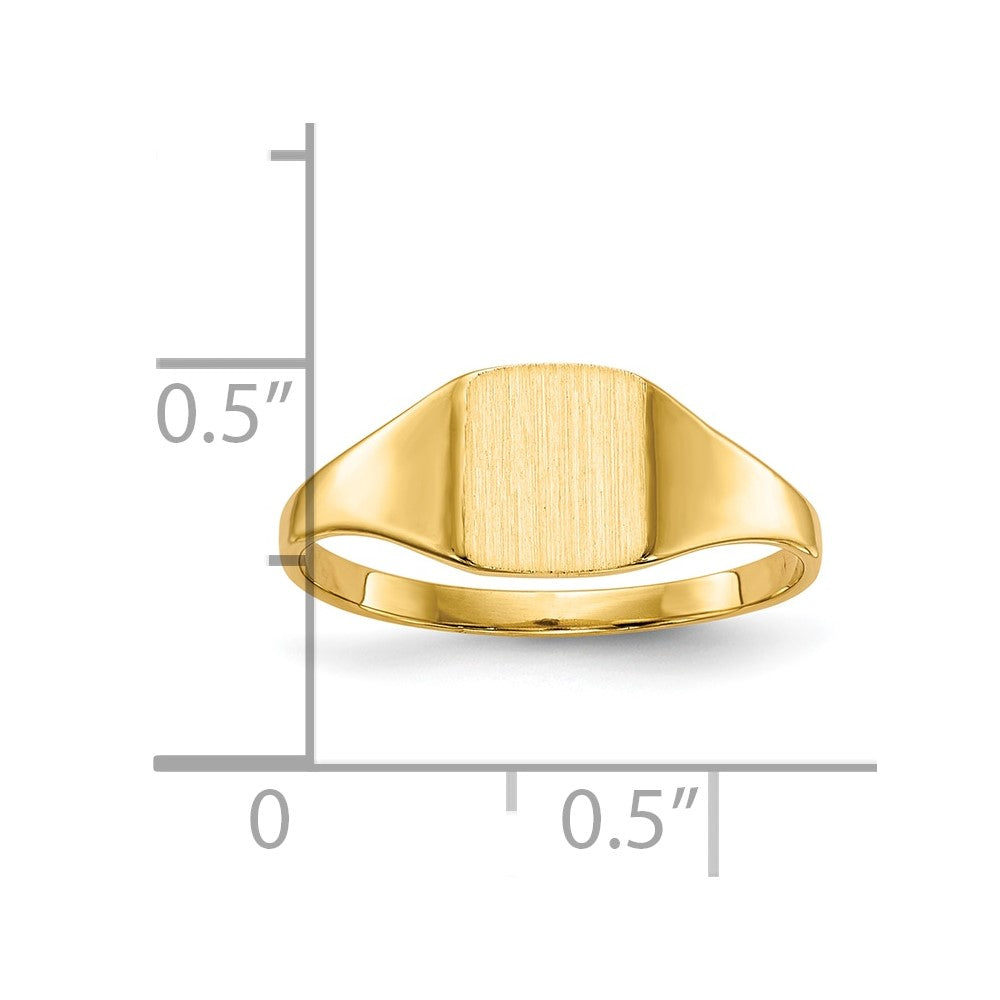 10K Yellow Gold 6.5X7.0mm Closed Back Signet Ring