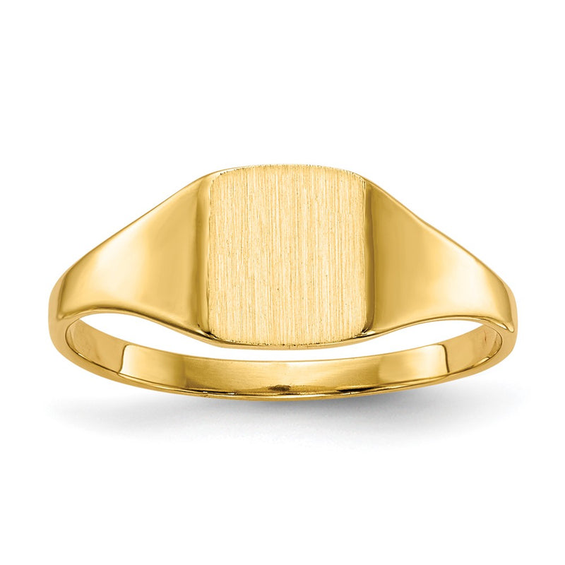 10K Yellow Gold 6.5X7.0mm Closed Back Signet Ring